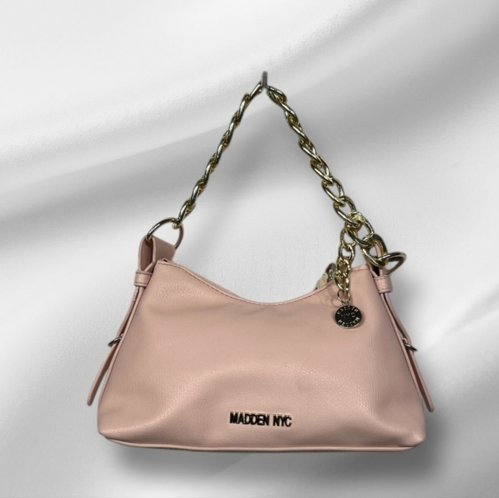 MADDEN NYC CHAIN STRAP HOBO BAG-BLUSH PINK